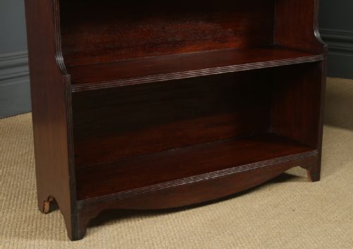 ANTIQUE ANGLOINDIAN REGENCY STYLE TEAK WATERFALL PAIR OF OPEN BOOKCASES CIRCA 1930 - ADDITIONAL PHOTO 6