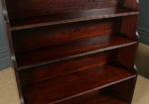 ANTIQUE ANGLOINDIAN REGENCY STYLE TEAK WATERFALL PAIR OF OPEN BOOKCASES CIRCA 1930 - ADDITIONAL PHOTO 7