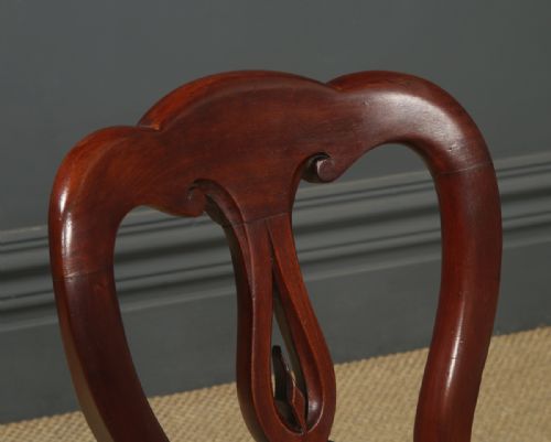 fig 6. Antique English Victorian Pair of Mahogany Spear Back Dining / Occasional / Office Desk Chairs (Circa 1870)