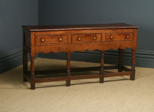 fig 1. Antique Border Counties Georgian Montgomeryshire Oak Dresser Base / Sideboard (Circa 1760)