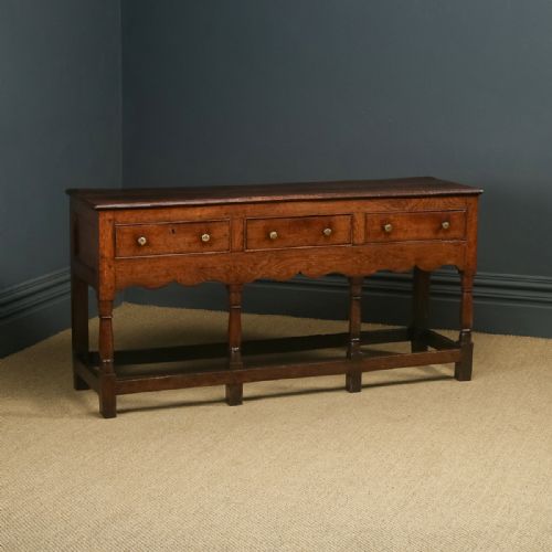 fig 2. Antique Border Counties Georgian Montgomeryshire Oak Dresser Base / Sideboard (Circa 1760)
