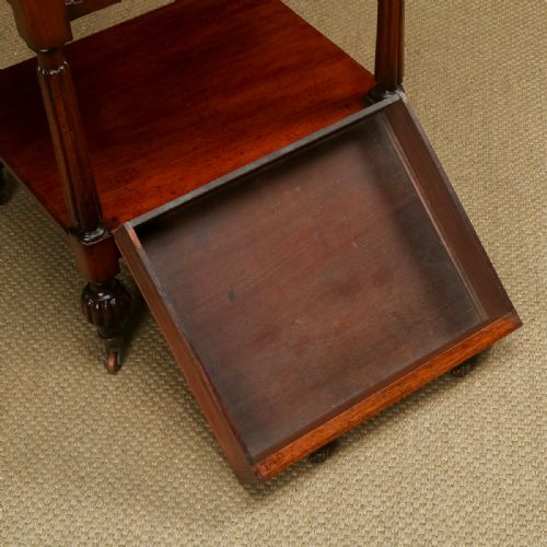 ANTIQUE ENGLISH WILLIAM IV VICTORIAN MAHOGANY THREETIER WHATNOT ETAGERE DISPLAY STAND SHELVES CIRCA 1840 - ADDITIONAL PHOTO 25
