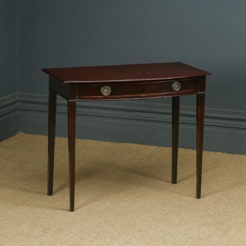 fig 1. Antique English Georgian Regency Style Mahogany Side / Console / Occasional Table with Drawer (Circa 1910)