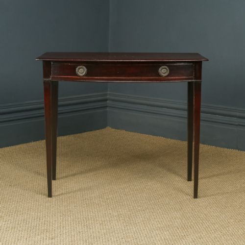 fig 2. Antique English Georgian Regency Style Mahogany Side / Console / Occasional Table with Drawer (Circa 1910)