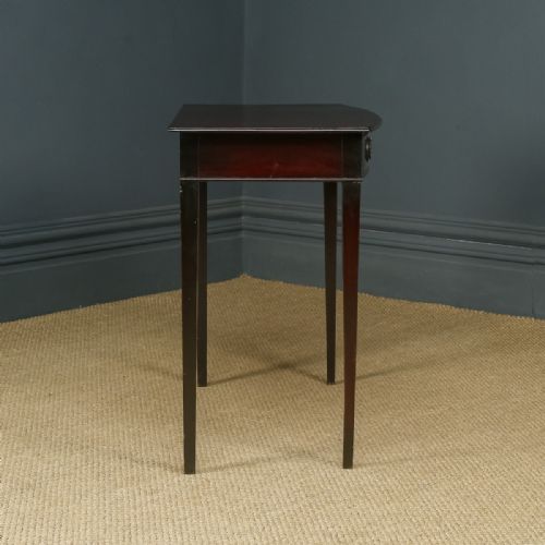 fig 3. Antique English Georgian Regency Style Mahogany Side / Console / Occasional Table with Drawer (Circa 1910)