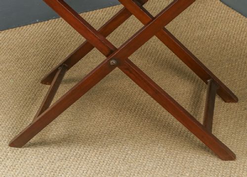fig 5. Antique English Georgian Mahogany Butlers Drinks Tray Table & Stand (Circa 1820)
