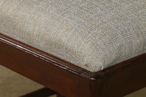 fig 4. Antique English Georgian Style Mahogany Upholstered Dressing / Piano / Foot Stool (Circa 1890)