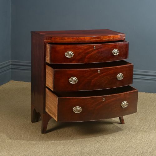 fig 2. Small Antique English Georgian Regency Mahogany Bow Front Chest of Drawers (Circa 1820)