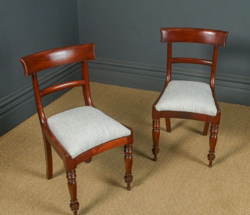 fig 1. Antique English William IV Pair of Mahogany Bar Back Dining Chairs (Circa 1835)