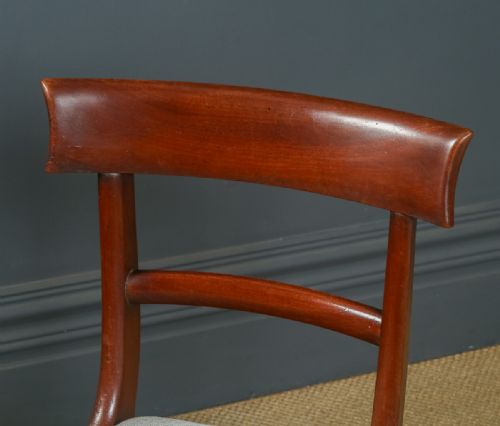 fig 2. Antique English William IV Pair of Mahogany Bar Back Dining Chairs (Circa 1835)