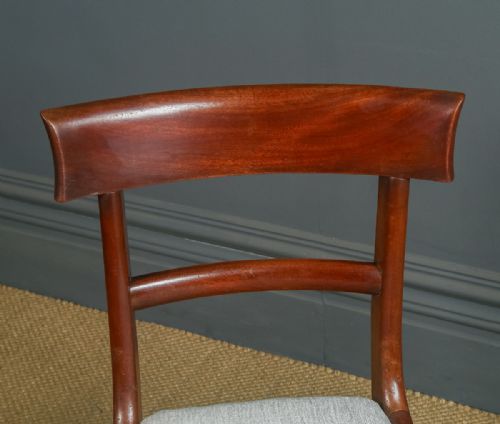 fig 3. Antique English William IV Pair of Mahogany Bar Back Dining Chairs (Circa 1835)