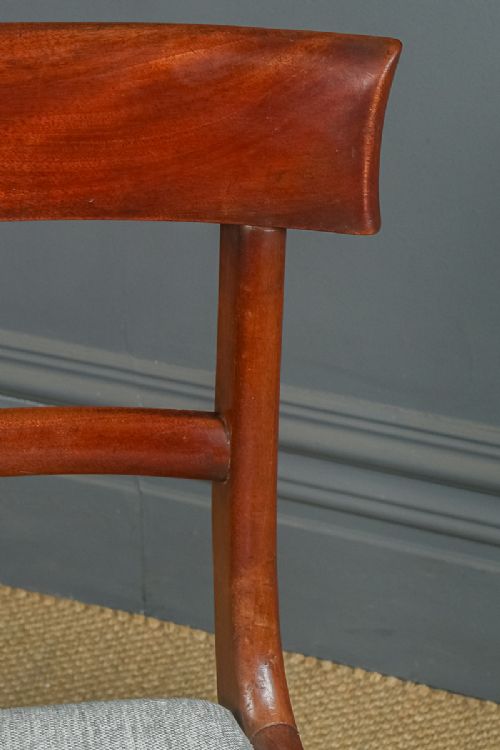fig 4. Antique English William IV Pair of Mahogany Bar Back Dining Chairs (Circa 1835)