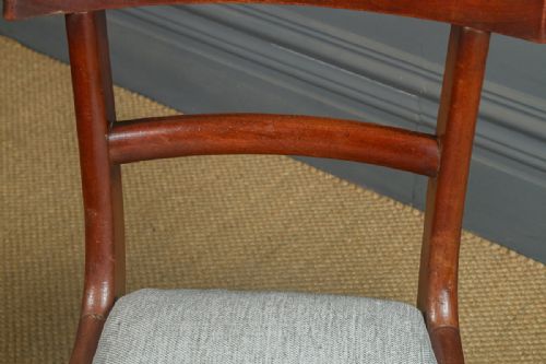 fig 5. Antique English William IV Pair of Mahogany Bar Back Dining Chairs (Circa 1835)
