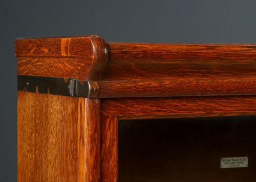 fig 5. Antique English George V Globe Wernicke Oak Four Tier Glazed Sectional Bookcase (Circa 1920)