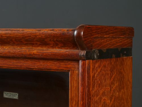 fig 7. Antique English George V Globe Wernicke Oak Four Tier Glazed Sectional Bookcase (Circa 1920)