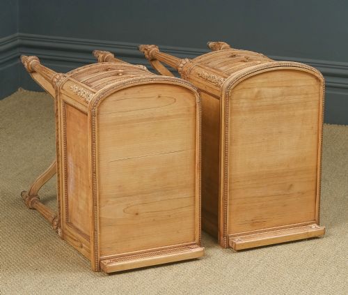 ANTIQUE ITALIAN 19TH CENTURY RENAISSANCE BEECH LIME WASHED BESIDE TABLES CABINETS NIGHTSTANDS CIRCA 1870 - ADDITIONAL PHOTO 3
