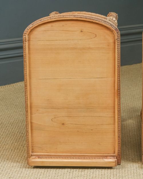ANTIQUE ITALIAN 19TH CENTURY RENAISSANCE BEECH LIME WASHED BESIDE TABLES CABINETS NIGHTSTANDS CIRCA 1870 - ADDITIONAL PHOTO 5