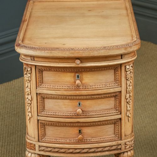 ANTIQUE ITALIAN 19TH CENTURY RENAISSANCE BEECH LIME WASHED BESIDE TABLES CABINETS NIGHTSTANDS CIRCA 1870 - ADDITIONAL PHOTO 9
