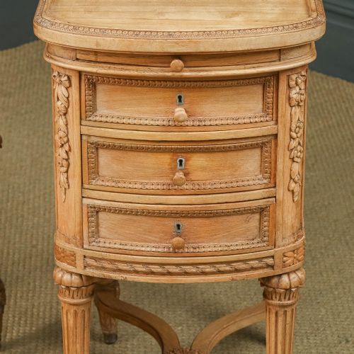 ANTIQUE ITALIAN 19TH CENTURY RENAISSANCE BEECH LIME WASHED BESIDE TABLES CABINETS NIGHTSTANDS CIRCA 1870 - ADDITIONAL PHOTO 12