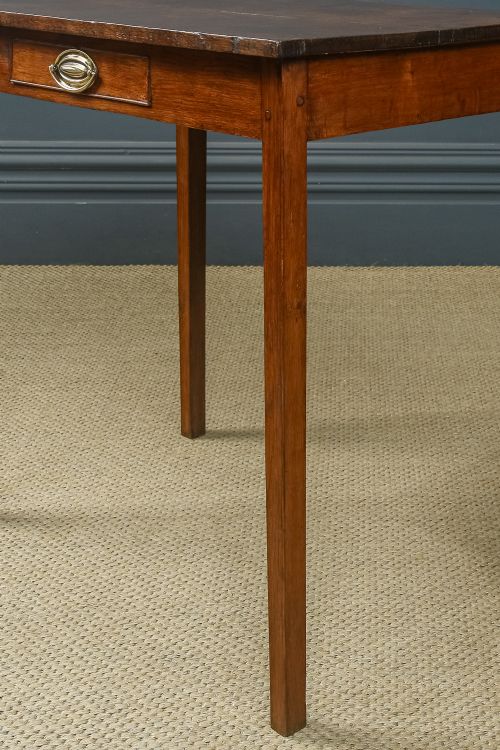 fig 2. Antique English Georgian Oak Provincial Occasional Hall Writing Lowboy Estate Side Table with Drawer (Circa 1810)