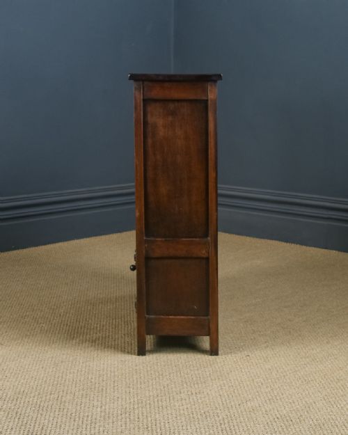 fig 4. Vintage English 17th Century Style Tudor Oak Open 3ft Bookcase Cupboard (Circa 1940)
