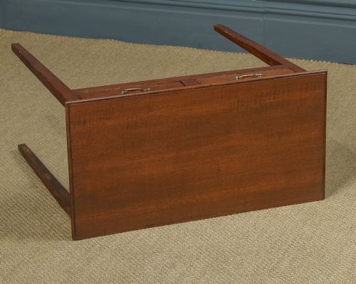 fig 3. Antique English Georgian Oak Provincial Occasional Hall Writing Lowboy Estate Side Table with Two Drawers (Circa 1800)