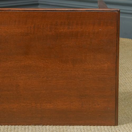fig 5. Antique English Georgian Oak Provincial Occasional Hall Writing Lowboy Estate Side Table with Two Drawers (Circa 1800)