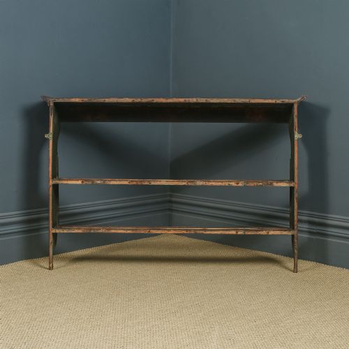 fig 4. Antique English Georgian Oak Hanging 4ft 8” Delft Kitchen Display Wall Rack (Circa 1780)