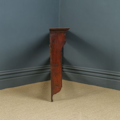 fig 6. Antique English Georgian Oak Hanging 4ft 8” Delft Kitchen Display Wall Rack (Circa 1780)