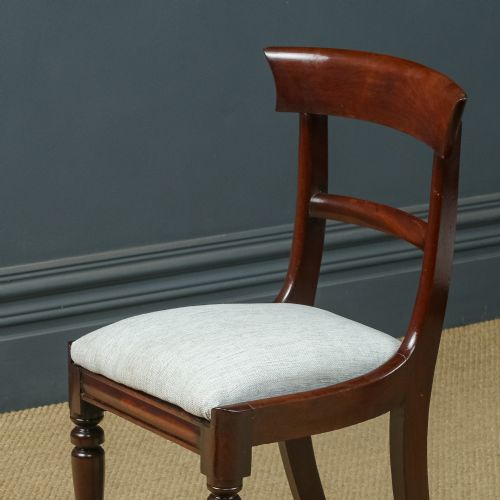 fig 2. Antique English William IV Pair of Mahogany Bar Back Dining Chairs (Circa 1835)