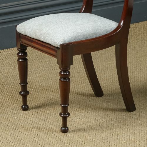 fig 4. Antique English William IV Pair of Mahogany Bar Back Dining Chairs (Circa 1835)