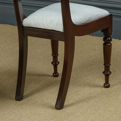 fig 5. Antique English William IV Pair of Mahogany Bar Back Dining Chairs (Circa 1835)