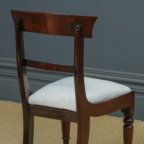 fig 6. Antique English William IV Pair of Mahogany Bar Back Dining Chairs (Circa 1835)