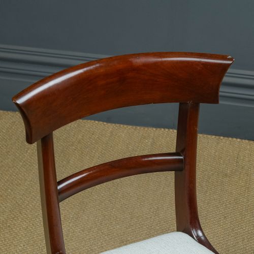 fig 7. Antique English William IV Pair of Mahogany Bar Back Dining Chairs (Circa 1835)