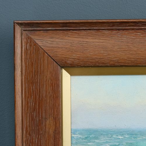fig 6. Antique English Victorian Coastal Beach Seascape Oil Painting Picture by K. Teesdale (Circa 1900)