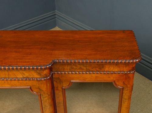 ANTIQUE ENGLISH VICTORIAN BURR WALNUT GLAZED BREAKFRONT INLAID DISPLAY BOOKCASE CIRCA 1860 - ADDITIONAL PHOTO 15