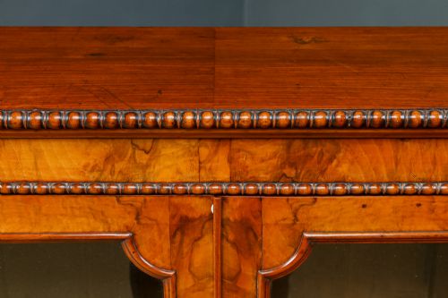 ANTIQUE ENGLISH VICTORIAN BURR WALNUT GLAZED BREAKFRONT INLAID DISPLAY BOOKCASE CIRCA 1860 - ADDITIONAL PHOTO 22