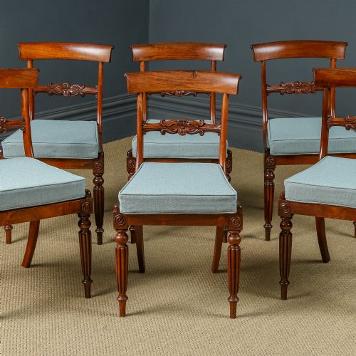 fig 4. Antique English Regency / William IV Set of Six 6 Rosewood Bar Back Dining Chairs (Circa 1830)