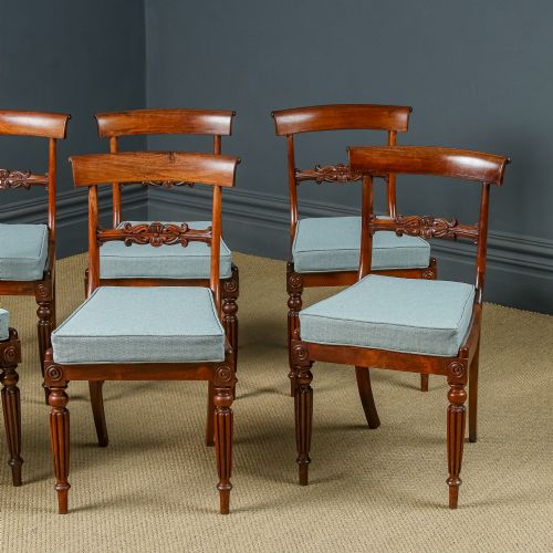 fig 5. Antique English Regency / William IV Set of Six 6 Rosewood Bar Back Dining Chairs (Circa 1830)