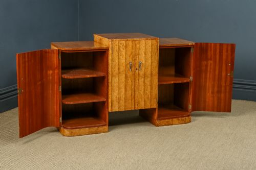 fig 3. Antique English Art Deco Epstein Amboyna 5ft Skyscraper Sideboard / Cabinet (Circa 1930)