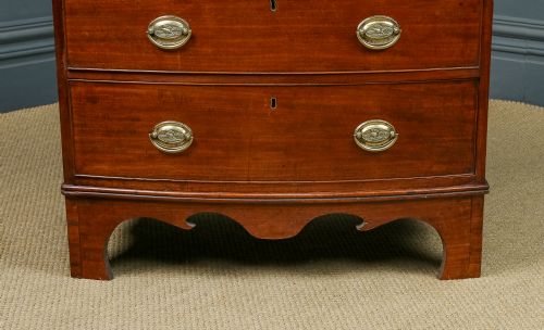 fig 2. Small Antique English Georgian Regency Bow Front Chest of Drawers (Circa 1810)