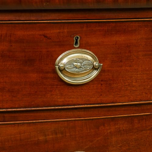 fig 6. Small Antique English Georgian Regency Bow Front Chest of Drawers (Circa 1810)