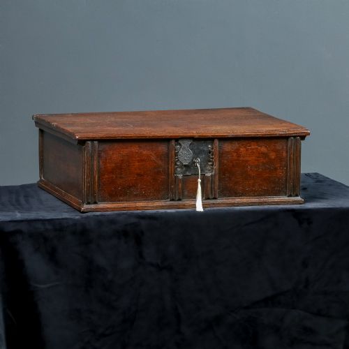 Antique English 17th Century Solid Oak Bible / Writing Box / Trunk / Small Chest (Circa 1690)