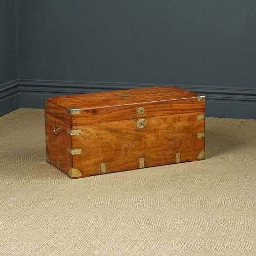 Antique Asian Chinese Victorian Camphor Wood Campaign Chest (Circa 1870)