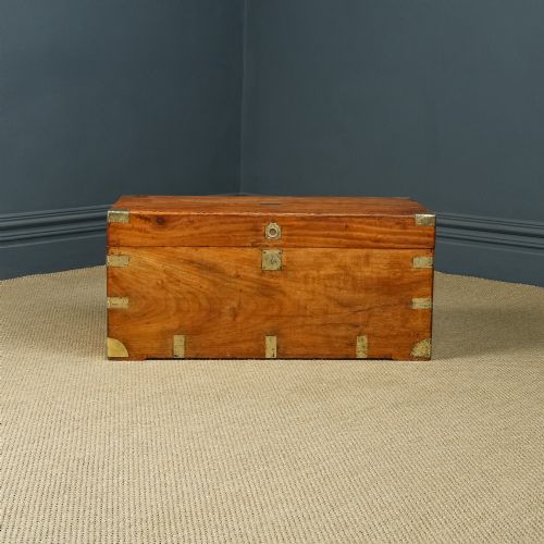 fig 3. Antique Asian Chinese Victorian Camphor Wood Campaign Chest (Circa 1870)