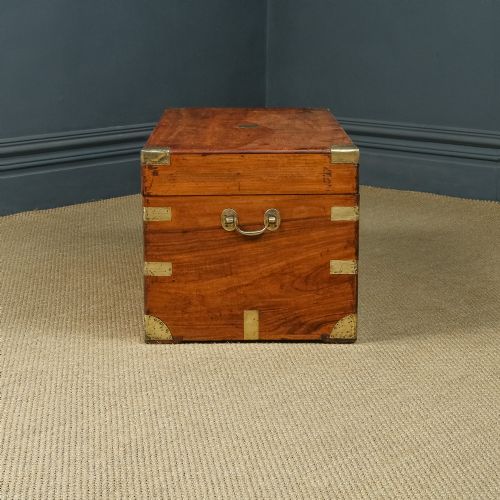 fig 4. Antique Asian Chinese Victorian Camphor Wood Campaign Chest (Circa 1870)