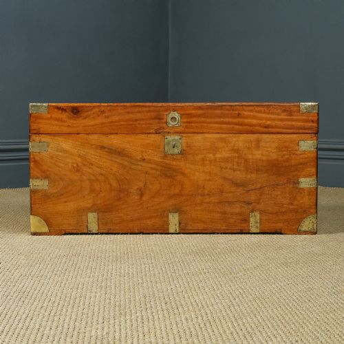 fig 5. Antique Asian Chinese Victorian Camphor Wood Campaign Chest (Circa 1870)