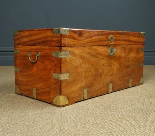 fig 6. Antique Asian Chinese Victorian Camphor Wood Campaign Chest (Circa 1870)
