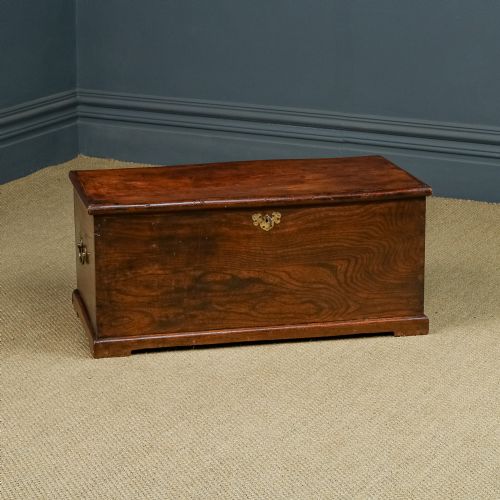 fig 2. Antique English Georgian Elm Flat-Top Blanket Chest (Circa 1820)