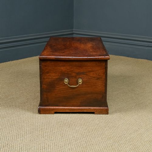 fig 4. Antique English Georgian Elm Flat-Top Blanket Chest (Circa 1820)